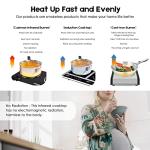 Cusimax Electric Stove, 1800W Infrared Hot Plate, 7 Inch Ceramic Glass Portable Double Burner Cooktop for Dorm Office Home Camp, Compatible w/All Cookware, Heat-up In Seconds-Upgraded Version