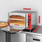 CROSSON Commercial Double Deck 18 Inch Countertop Electric Pizza Oven with 15mm Thick Pizza Stone, Indoor Pizza Bakery Oven for Commercial Use Only,240V/4500W