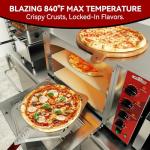 CROSSON Commercial Double Deck 18 Inch Countertop Electric Pizza Oven with 15mm Thick Pizza Stone, Indoor Pizza Bakery Oven for Commercial Use Only,240V/4500W