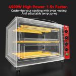 CROSSON Commercial Double Deck 18 Inch Countertop Electric Pizza Oven with 15mm Thick Pizza Stone, Indoor Pizza Bakery Oven for Commercial Use Only,240V/4500W