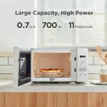 COMFEE' EM720CPL-PM Countertop Microwave Oven with Sound On/Off, ECO Mode and Easy One-Touch Buttons, 0.7 Cu Ft/700W, Pearl White