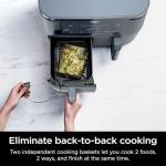 Ninja Air Fryer, Thermometer, Roast, Bake, Air Fry, Crisps, Broil, Reheats, Keep Warm, 10-in-1, Fries, Frozen Food, Veggies, and Meat, Quick Meals, Healthy Meals, Less Oil, 10 QT, Cyberspace, DZ550​GY