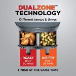 Ninja Air Fryer, Thermometer, Roast, Bake, Air Fry, Crisps, Broil, Reheats, Keep Warm, 10-in-1, Fries, Frozen Food, Veggies, and Meat, Quick Meals, Healthy Meals, Less Oil, 10 QT, Cyberspace, DZ550​GY