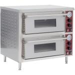 Kratos Double Deck Commercial Pizza Oven, Stainless Steel Electric Pizza Oven with Two Independent Chambers, Cooks 18" Diameter Pizzas, 240V, 3200W (29M-063)
