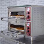 Kratos Double Deck Commercial Pizza Oven, Stainless Steel Electric Pizza Oven with Two Independent Chambers, Cooks 18" Diameter Pizzas, 240V, 3200W (29M-063)