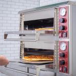 Kratos Double Deck Commercial Pizza Oven, Stainless Steel Electric Pizza Oven with Two Independent Chambers, Cooks 18" Diameter Pizzas, 240V, 3200W (29M-063)
