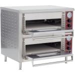 Kratos Double Deck Commercial Pizza Oven, Stainless Steel Electric Pizza Oven with Two Independent Chambers, Cooks 18" Diameter Pizzas, 240V, 3200W (29M-063)
