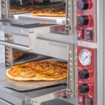 Kratos Double Deck Commercial Pizza Oven, Stainless Steel Electric Pizza Oven with Two Independent Chambers, Cooks 18" Diameter Pizzas, 240V, 3200W (29M-063)