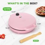 NutriChef Countertop Pizza Maker | 1500W Non-Stick Electric Pizza Cooker | Make 12" Personal Pizzas, Eggs, Toast, Quesadillas & More | Cool-Touch Handles & Space Saving | Temp Range 175-400°F | Pink