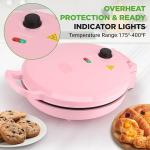 NutriChef Countertop Pizza Maker | 1500W Non-Stick Electric Pizza Cooker | Make 12" Personal Pizzas, Eggs, Toast, Quesadillas & More | Cool-Touch Handles & Space Saving | Temp Range 175-400°F | Pink
