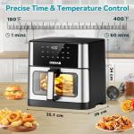 DEIME Air Fryer 10.2 QT Oilless 1700W Large Capacity Oven Air Fryers Healthy Cooker with 10 Preset, Large AirFryer for Families Visual Cooking Window, Non-Stick Basket, Included Recipe