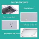 Koolatron Deep Freezer - 3.5 Cubic Feet, White Chest Freezer, 1 Wire Basket, Garage Ready, Meat Storage, Front Drain, Congelador For Home, Apartment, Basement, Dorm, Cottage, Manual Defrost, Stand Up