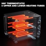 PYY Commercial Pizza Oven -12 Inch Double Decker Pizza Ovens 2-Layers Countertop Pizza Cooker Electric Indoor with Timer Stainless Steel Pizza Maker for Party Restaurant Home, Black