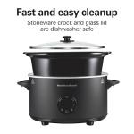 Hamilton Beach 6 Quart Set & Forget Programmable Slow Cooker with Defrost Function, Flexible Programming, Adjustable Countdown Timer, Large Dishwasher Safe Stoneware Crock and Glass Lid, Black (33765)