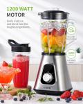 GDOR 1200W Blender for Smoothies and Shakes, 52 Oz Countertop Blender & 22 Oz Personal Blender Combo, 6-leaf Blade, 3 Adjustable Speed for Juices, Frozen Fruit Drinks, Sauces, Self-Cleaning