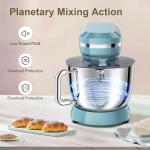 Electric Stand Mixer with 6.5 Quart Bowl, Household Food Mixer 10+p Speeds 660W, Kitchen Tilt-Head Bread Dough and Cake Mixers with Dough Hook, Whisk, Beater, Splash Guard and Egg Separator (Blue)
