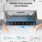 VIKIO HOME Range Hood Insert 30 Inch, 980 CFM Built-in Kitchen Vent Hood, Ducted/Ductless Convertible, Stainless Steel Range Hood with Gesture & Touch Control, Kitchen Hoods for Over Stove