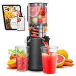 Slow Cold Press Juicer Machine: Electric Masticating Juicer Extractor Easy Clean - Whole Fruit Vegetable Juice Maker - Cold Pressed Slow Blender Juicer with Wide Large Chute Mouth
