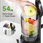 Slow Cold Press Juicer Machine: Electric Masticating Juicer Extractor Easy Clean - Whole Fruit Vegetable Juice Maker - Cold Pressed Slow Blender Juicer with Wide Large Chute Mouth