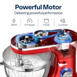 VIVOHOME 4.75 Quart Stand Mixer, 8 Speed Kitchen Electric Food Mixer, Household Stand Mixer for Baking, Cake, Bread with Beater, Dough Hook, Wire Whip and Egg Separator, Red