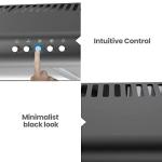 Comfee' Range Hood 30 inch, Under Cabinet Ducted/Ductless Convertible Slim Vent Hood, Durable Stainless Steel Kitchen Stove Hood, 3 Speed Exhaust Fan and 2 LED Lights Range Hood (Black)