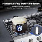 AAOBOSI 36 inch Gas Cooktop, Freestanding Range Commercial Cooktops, Built-in Propane Stoves Top NG/LPG Switch, Cast Iron Stove Top Covers for with 6 Gas Burners for Cooking, Grilling