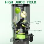 Floisdace J8 Cold Press Juicer, 6.5" Extra Wide Feed Chute Juicer Machines, 350W Slow Juicer Machines with High Juice Yield for Whole Vegetables & Fruits, BPA Free (Titanium Gray)