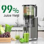 Floisdace J8 Cold Press Juicer, 6.5" Extra Wide Feed Chute Juicer Machines, 350W Slow Juicer Machines with High Juice Yield for Whole Vegetables & Fruits, BPA Free (Titanium Gray)
