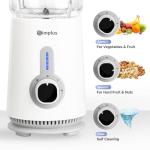 Simplus 3 in 1 Blender and Food Processor Combo for Kitchen, Small Electric Food Chopper, Meat and Vegetable Grinder, 380W High Speed 5 Cup Blenders with 2 Speeds and Pulse for Smoothies and Shakes