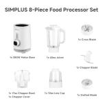 Simplus 3 in 1 Blender and Food Processor Combo for Kitchen, Small Electric Food Chopper, Meat and Vegetable Grinder, 380W High Speed 5 Cup Blenders with 2 Speeds and Pulse for Smoothies and Shakes