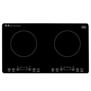 OMEO Portable Double Induction Cooktop 2 Burner Electric Cooktop, Touch Control 110V Induction Cooker with Safety Lock, Pause, Auto Shutoff Timer Setting, 9 Heating Level and Overheating Protection