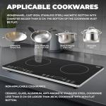 OMEO Portable Double Induction Cooktop 2 Burner Electric Cooktop, Touch Control 110V Induction Cooker with Safety Lock, Pause, Auto Shutoff Timer Setting, 9 Heating Level and Overheating Protection