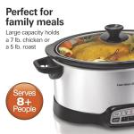 Hamilton Beach 7 Quart Programmable Slow Cooker With Flexible Easy Programming, 5 Cooking Times, Dishwasher-Safe Crock & Lid, Silver (33473)