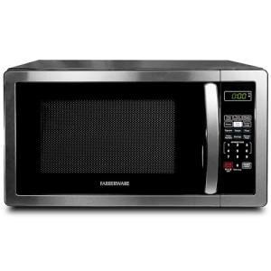 Farberware 1.1 Cu. Ft. Countertop Microwave Oven – 1000 Watts Power, Auto Cook Settings, Defrost, Easy Clean and Child Safety Lock-Stainless, Stainless Steel