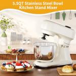 9-IN-1 Stand Mixer, 660W 12-Speed Kitchen Mixer, 5.5QT Bowl Household Food Mixers include Dough Hook, Whisk and Beater, Food Mixer for Most Home Cooks, Kitchen Scale for Baking and Most Home Cooks