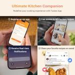 Tastee Ceramic Air Fryer, 8-in-1 Compact 5.5QT AirFryers, 450°F Digital Airfryer Dehydrator with Smart Probe, 24 Presets One-touch Cooking, In-app Recipes with Window, Dishwasher-safe & Non-stick