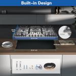 Amzgachfktch Gas Cooktop 36 inch with 5 Italy Sabaf Sealed Burners, Max 48,300 BTU Built-in Gas Stove Top, Propane Cooktop with 304 Stainless Steel Panel, NG/LPG Convertible, CSA Certified