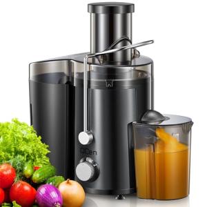 Juicer Machine, 800W Centrifugal Juicer Extractor with Wide Mouth 3” Feed Chute for Fruit Vegetable, Easy to Clean, Stainless Steel, BPA-free (Metallic Black)