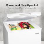 Igloo 5.0 Cu. Ft. Chest Freezer With Removable Basket, Free-Standing Door Temperature Ranges From -10 to 10 F, Front Defrost Water Drain, Perfect for Homes, Garages, Basements, RVs, White