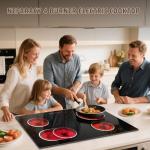 Nefaracy 30 Inch Electric Cooktop 6600W, 4 Burner Electric Stove with Slide Control, Built-in 30'' Ceramic Cooktop 220V Hard Wire, Timer & Safety Lock, Extended Zone, Residual Heat Warning