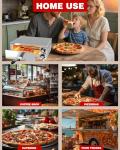 Wantjoin Pizza Oven Indoor - Electric Pizza Ovens Countertop Stainless Steel Commercial Pizza Maker Fits 12" Pizzas, With Timer Crumb Tray, 1100W, For Home, Bars, Food Trucks