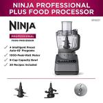 Ninja BN601 Professional Plus Food Processor 1000-Peak-Watts with Auto-iQ Preset Programs Chop Puree Dough Slice Shred with a 9-Cup Capacity and a Silver Stainless Finish (Renewed)