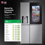 27 cu. ft. Side by Side Smart Refrigerator w/InstaView and Craft Ice in PrintProof Stainless Steel