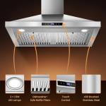 Tieasy Wall Mount Range Hood 30 inch Kitchen Hood 700 CFM with Ducted/Ductless Convertible Duct, Touch Control, Permanent Filters, Stainless Steel, 3 Speed Exhaust Fan, LED Light