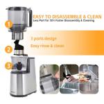 Cold Press Juicer, VITAPLUS Masticating Juicer,2025 New Version AC Induction Motor 46 RPM Slow Juicing Extractor Machine of Maximum Yield with 5.8" Feeding Chute for Whole Vegetables and Fruits