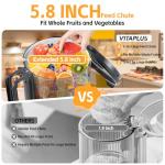 Cold Press Juicer, VITAPLUS Masticating Juicer,2025 New Version AC Induction Motor 46 RPM Slow Juicing Extractor Machine of Maximum Yield with 5.8" Feeding Chute for Whole Vegetables and Fruits
