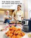 Nuwave Brio Plus 6-in-1 Air Fryer, 7-Qt Large Capacity, 50°F–400°F Precise Temp Control, Non-Toxic PFAS-Free Nonstick, Air Fry, Bake, Roast, Toast, Dehydrate, Reheat, 100 Presets, Dishwasher Safe