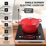 VBGK Single Burner Electric Cooktop,110V 1800W Electric Stove Top with LED Touch Control,Single electric burner 9 Power Levels, 4 hTimer, Safety Lock,Overheat protection