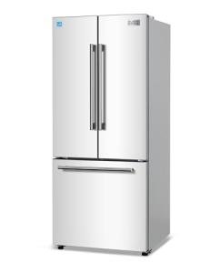 BLACK+DECKER 16 Cu. Ft. French Door Refrigerator with Built-in Ice Maker, Full Size Refrigerator with Bottom Mount Freezer Drawer, ENERGY STAR certified, White