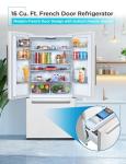 BLACK+DECKER 16 Cu. Ft. French Door Refrigerator with Built-in Ice Maker, Full Size Refrigerator with Bottom Mount Freezer Drawer, ENERGY STAR certified, White